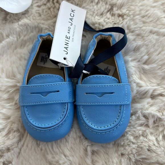 Janie & Jack Baby Penny Loafer in Blue Sky Size 3/6 Months - Picture 5 of 5